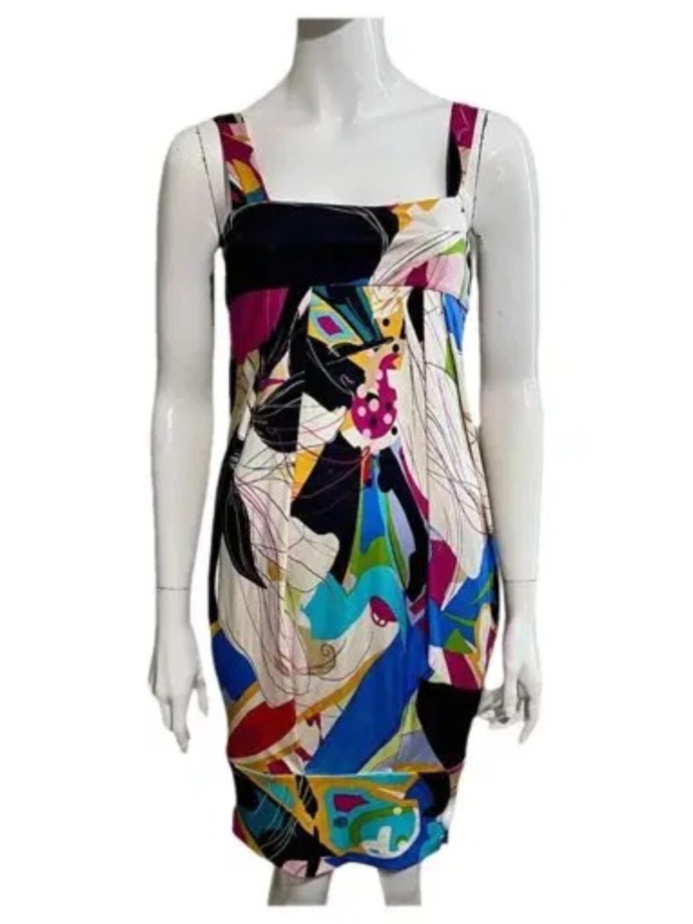 VTG Diane von Furstenberg "Eliot" Abstract Silk Dress - Size 6